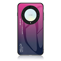 Silikon Schutzhülle Rahmen Tasche Hülle Spiegel Farbverlauf Regenbogen LS1 für Huawei Honor X9a 5G Pink