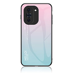 Silikon Schutzhülle Rahmen Tasche Hülle Spiegel Farbverlauf Regenbogen LS1 für Huawei Nova 10 Cyan