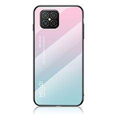 Silikon Schutzhülle Rahmen Tasche Hülle Spiegel Farbverlauf Regenbogen LS1 für Huawei Nova 8 SE 4G Cyan