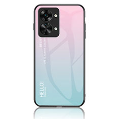 Silikon Schutzhülle Rahmen Tasche Hülle Spiegel Farbverlauf Regenbogen LS1 für OnePlus Nord 2T 5G Cyan