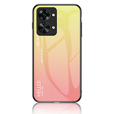 Silikon Schutzhülle Rahmen Tasche Hülle Spiegel Farbverlauf Regenbogen LS1 für OnePlus Nord 2T 5G Gelb