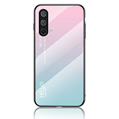 Silikon Schutzhülle Rahmen Tasche Hülle Spiegel Farbverlauf Regenbogen LS1 für OnePlus Nord CE 5G Cyan