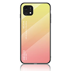 Silikon Schutzhülle Rahmen Tasche Hülle Spiegel Farbverlauf Regenbogen LS1 für Oppo A16e Gelb