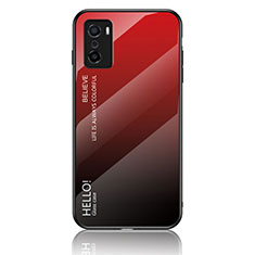 Silikon Schutzhülle Rahmen Tasche Hülle Spiegel Farbverlauf Regenbogen LS1 für Oppo A55S 5G Rot