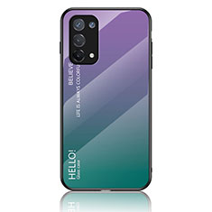 Silikon Schutzhülle Rahmen Tasche Hülle Spiegel Farbverlauf Regenbogen LS1 für Oppo A93 5G Plusfarbig