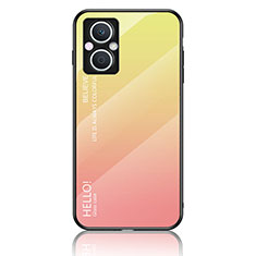 Silikon Schutzhülle Rahmen Tasche Hülle Spiegel Farbverlauf Regenbogen LS1 für Oppo A96 5G Gelb