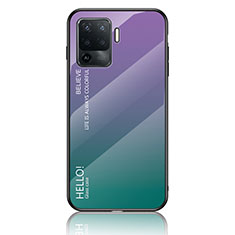 Silikon Schutzhülle Rahmen Tasche Hülle Spiegel Farbverlauf Regenbogen LS1 für Oppo F19 Pro Plusfarbig