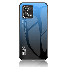 Silikon Schutzhülle Rahmen Tasche Hülle Spiegel Farbverlauf Regenbogen LS1 für Oppo F21 Pro 4G Blau
