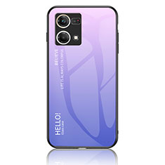 Silikon Schutzhülle Rahmen Tasche Hülle Spiegel Farbverlauf Regenbogen LS1 für Oppo F21 Pro 4G Helles Lila