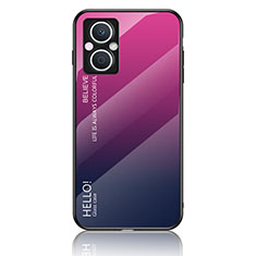 Silikon Schutzhülle Rahmen Tasche Hülle Spiegel Farbverlauf Regenbogen LS1 für Oppo F21 Pro 5G Pink