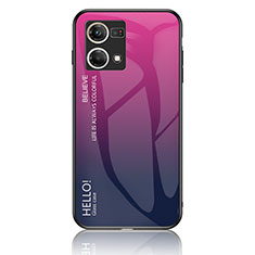 Silikon Schutzhülle Rahmen Tasche Hülle Spiegel Farbverlauf Regenbogen LS1 für Oppo F21s Pro 4G Pink