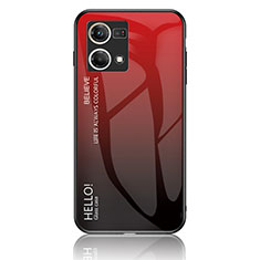 Silikon Schutzhülle Rahmen Tasche Hülle Spiegel Farbverlauf Regenbogen LS1 für Oppo F21s Pro 4G Rot