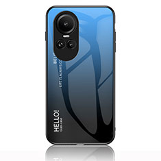 Silikon Schutzhülle Rahmen Tasche Hülle Spiegel Farbverlauf Regenbogen LS1 für Oppo Reno10 Pro 5G Blau