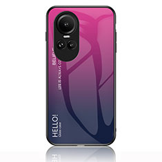 Silikon Schutzhülle Rahmen Tasche Hülle Spiegel Farbverlauf Regenbogen LS1 für Oppo Reno10 Pro 5G Pink