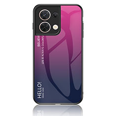 Silikon Schutzhülle Rahmen Tasche Hülle Spiegel Farbverlauf Regenbogen LS1 für Oppo Reno9 Pro 5G Pink