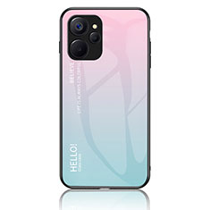 Silikon Schutzhülle Rahmen Tasche Hülle Spiegel Farbverlauf Regenbogen LS1 für Realme 10T 5G Cyan