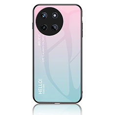 Silikon Schutzhülle Rahmen Tasche Hülle Spiegel Farbverlauf Regenbogen LS1 für Realme 11 4G Cyan