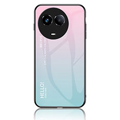 Silikon Schutzhülle Rahmen Tasche Hülle Spiegel Farbverlauf Regenbogen LS1 für Realme 11 5G Cyan