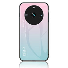 Silikon Schutzhülle Rahmen Tasche Hülle Spiegel Farbverlauf Regenbogen LS1 für Realme 11 Pro+ Plus 5G Cyan