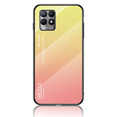 Silikon Schutzhülle Rahmen Tasche Hülle Spiegel Farbverlauf Regenbogen LS1 für Realme 8i Gelb