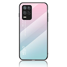 Silikon Schutzhülle Rahmen Tasche Hülle Spiegel Farbverlauf Regenbogen LS1 für Realme 8s 5G Cyan