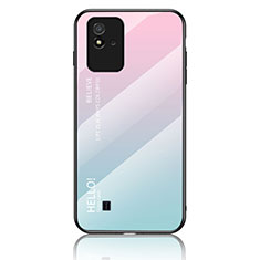 Silikon Schutzhülle Rahmen Tasche Hülle Spiegel Farbverlauf Regenbogen LS1 für Realme C11 (2021) Cyan