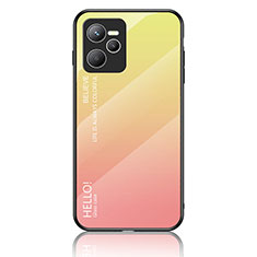 Silikon Schutzhülle Rahmen Tasche Hülle Spiegel Farbverlauf Regenbogen LS1 für Realme C35 Gelb