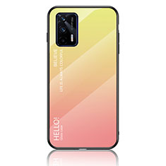 Silikon Schutzhülle Rahmen Tasche Hülle Spiegel Farbverlauf Regenbogen LS1 für Realme GT Neo 5G Gelb