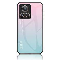 Silikon Schutzhülle Rahmen Tasche Hülle Spiegel Farbverlauf Regenbogen LS1 für Realme GT2 Master Explorer Cyan