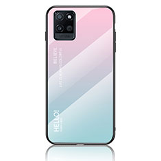 Silikon Schutzhülle Rahmen Tasche Hülle Spiegel Farbverlauf Regenbogen LS1 für Realme V11s 5G Cyan