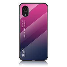 Silikon Schutzhülle Rahmen Tasche Hülle Spiegel Farbverlauf Regenbogen LS1 für Samsung Galaxy A03 Core Pink