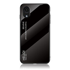 Silikon Schutzhülle Rahmen Tasche Hülle Spiegel Farbverlauf Regenbogen LS1 für Samsung Galaxy A03 Core Schwarz