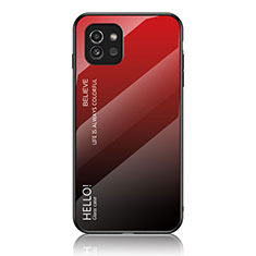 Silikon Schutzhülle Rahmen Tasche Hülle Spiegel Farbverlauf Regenbogen LS1 für Samsung Galaxy A03 Rot