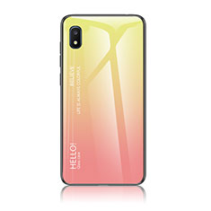 Silikon Schutzhülle Rahmen Tasche Hülle Spiegel Farbverlauf Regenbogen LS1 für Samsung Galaxy A10e Gelb