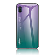 Silikon Schutzhülle Rahmen Tasche Hülle Spiegel Farbverlauf Regenbogen LS1 für Samsung Galaxy A10e Plusfarbig