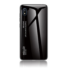Silikon Schutzhülle Rahmen Tasche Hülle Spiegel Farbverlauf Regenbogen LS1 für Samsung Galaxy A10e Schwarz