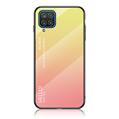 Silikon Schutzhülle Rahmen Tasche Hülle Spiegel Farbverlauf Regenbogen LS1 für Samsung Galaxy A12 5G Gelb
