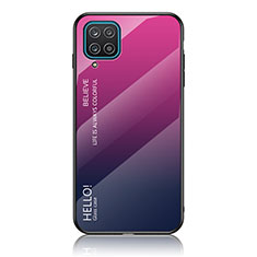 Silikon Schutzhülle Rahmen Tasche Hülle Spiegel Farbverlauf Regenbogen LS1 für Samsung Galaxy A12 5G Pink