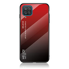 Silikon Schutzhülle Rahmen Tasche Hülle Spiegel Farbverlauf Regenbogen LS1 für Samsung Galaxy A12 5G Rot