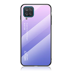 Silikon Schutzhülle Rahmen Tasche Hülle Spiegel Farbverlauf Regenbogen LS1 für Samsung Galaxy A12 Helles Lila