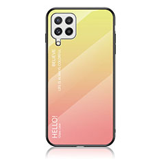 Silikon Schutzhülle Rahmen Tasche Hülle Spiegel Farbverlauf Regenbogen LS1 für Samsung Galaxy A22 4G Gelb