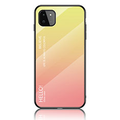 Silikon Schutzhülle Rahmen Tasche Hülle Spiegel Farbverlauf Regenbogen LS1 für Samsung Galaxy A22 5G Gelb