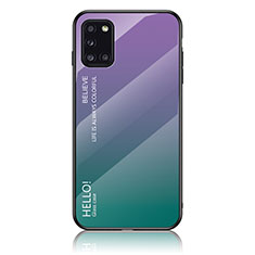 Silikon Schutzhülle Rahmen Tasche Hülle Spiegel Farbverlauf Regenbogen LS1 für Samsung Galaxy A31 Plusfarbig