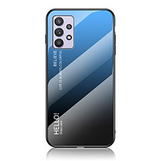 Silikon Schutzhülle Rahmen Tasche Hülle Spiegel Farbverlauf Regenbogen LS1 für Samsung Galaxy A32 5G Blau