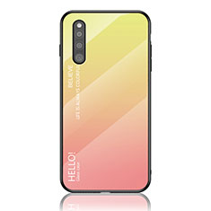 Silikon Schutzhülle Rahmen Tasche Hülle Spiegel Farbverlauf Regenbogen LS1 für Samsung Galaxy A41 SC-41A Gelb