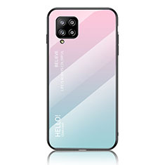 Silikon Schutzhülle Rahmen Tasche Hülle Spiegel Farbverlauf Regenbogen LS1 für Samsung Galaxy A42 5G Cyan