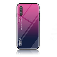 Silikon Schutzhülle Rahmen Tasche Hülle Spiegel Farbverlauf Regenbogen LS1 für Samsung Galaxy A70S Pink