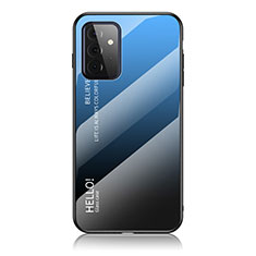 Silikon Schutzhülle Rahmen Tasche Hülle Spiegel Farbverlauf Regenbogen LS1 für Samsung Galaxy A72 4G Blau