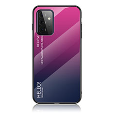 Silikon Schutzhülle Rahmen Tasche Hülle Spiegel Farbverlauf Regenbogen LS1 für Samsung Galaxy A72 4G Pink