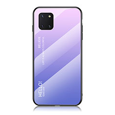 Silikon Schutzhülle Rahmen Tasche Hülle Spiegel Farbverlauf Regenbogen LS1 für Samsung Galaxy A81 Helles Lila